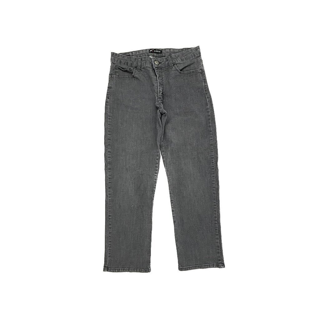 Lee Classic‎ Fit Straight Leg Women's size 14P Gray Denim Jeans